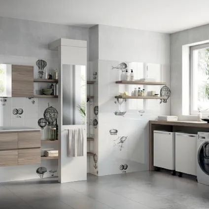 Cabinet for laundry in laminate LaundrySpace02 by Scavolini