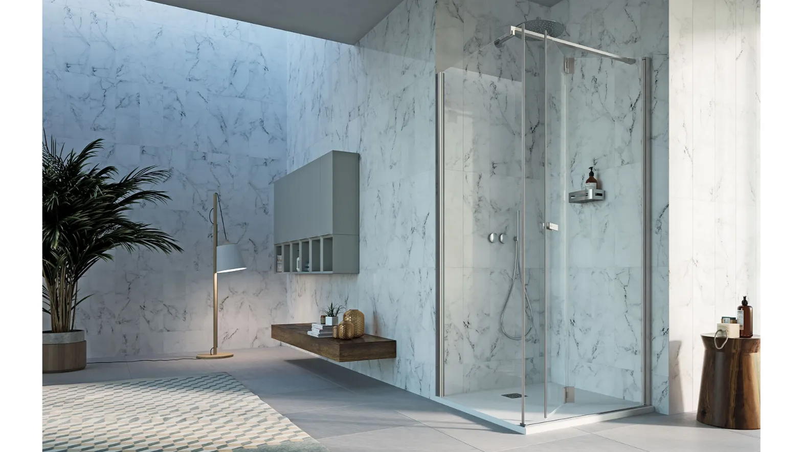 Shower Box Praia Design Swing Door by Inda