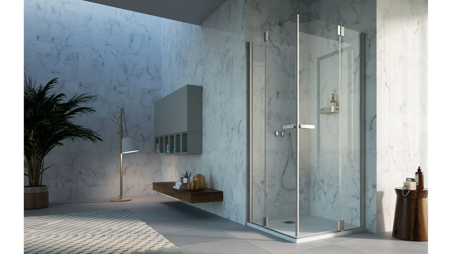 Shower Box Praia Design Swing Door by Inda