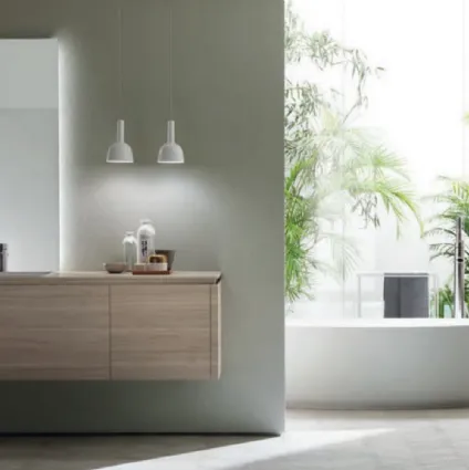 Modern bathroom furniture suspended in laminate QI01 by ScavoliniBathrooms