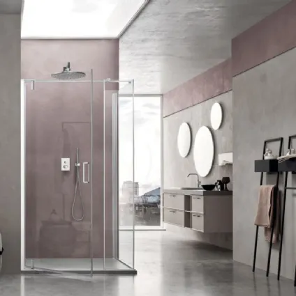 Shower box with glass swing S6 Pivots without Arcom