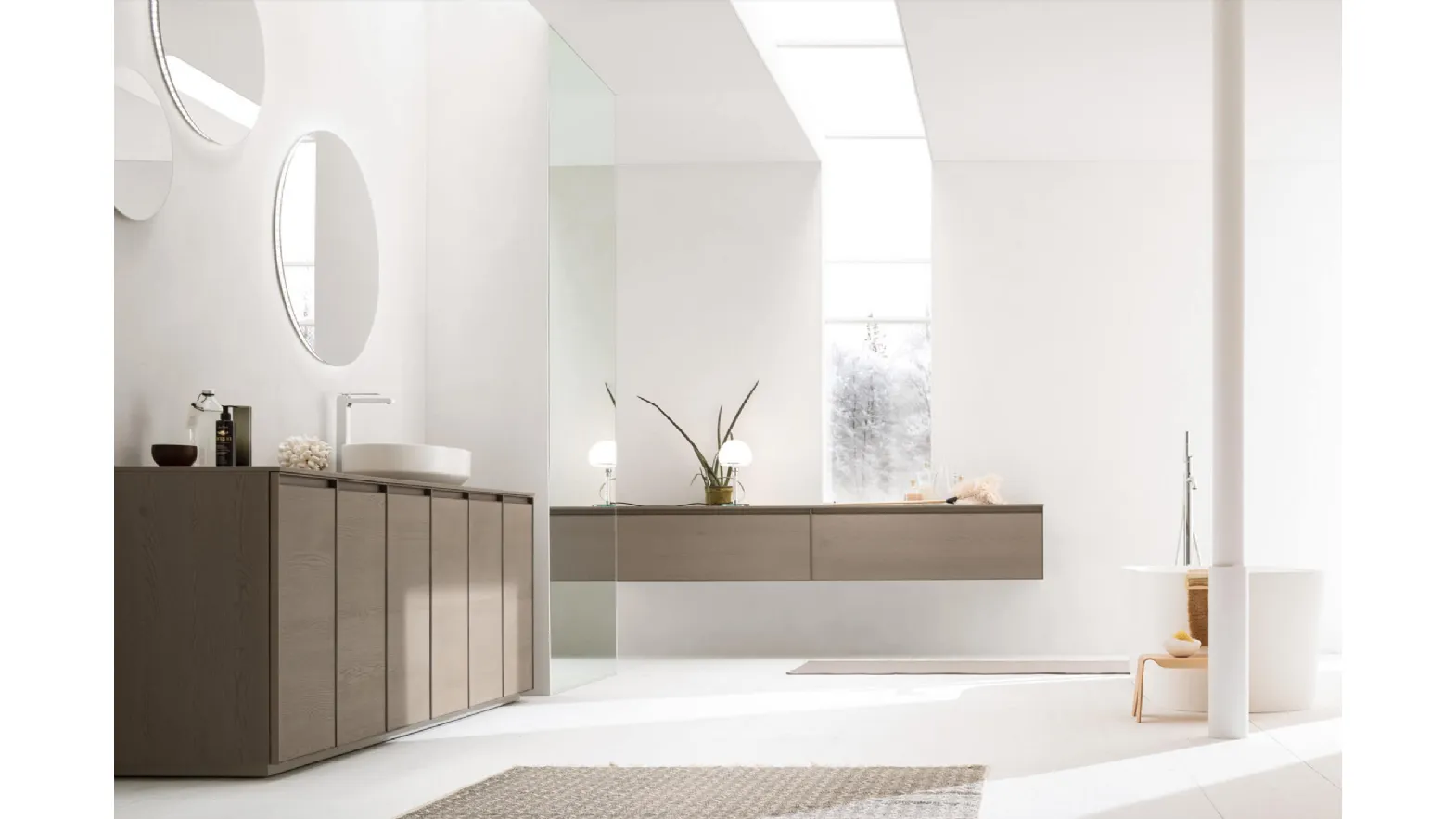 Bathroom Cabinet Shape 07 in barley oak by Arcom