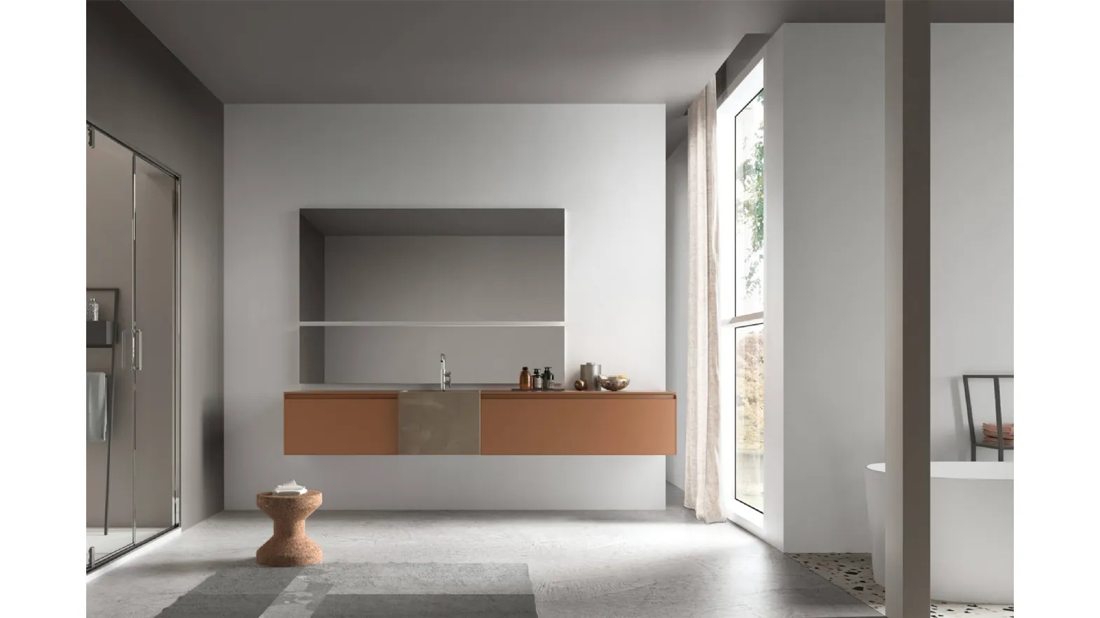 Suspended bathroom cabinet Shape 14 by Arcom