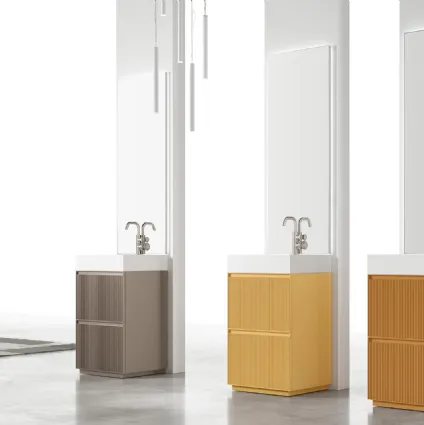 Shape 21 matt lacquered floor-standing bathroom cabinet by Arcom