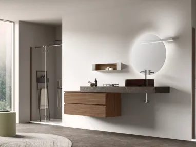 Wall-hung bathroom vanity Slash 06 by Arcom