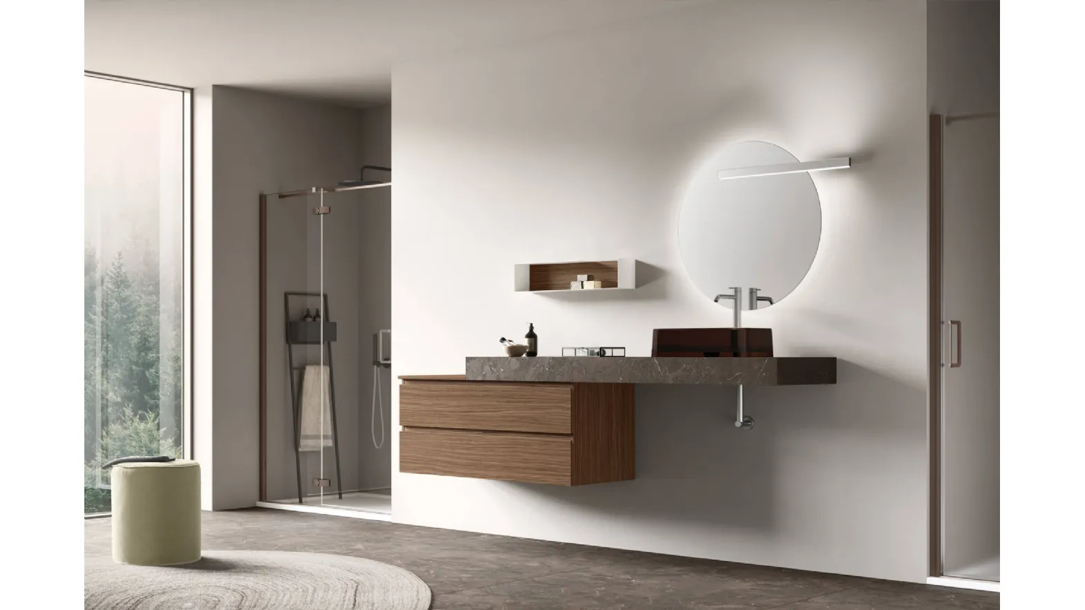 Wall-hung bathroom vanity Slash 06 by Arcom