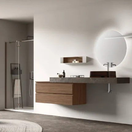 Wall-hung bathroom vanity Slash 06 by Arcom