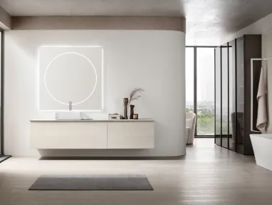 Suspended Bathroom Vanity Soul 21 in bleached oak by Arcom