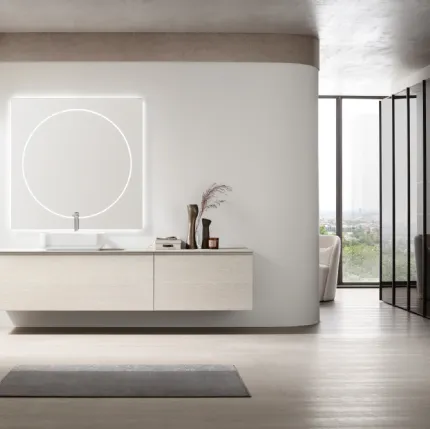 Suspended Bathroom Vanity Soul 21 in bleached oak by Arcom