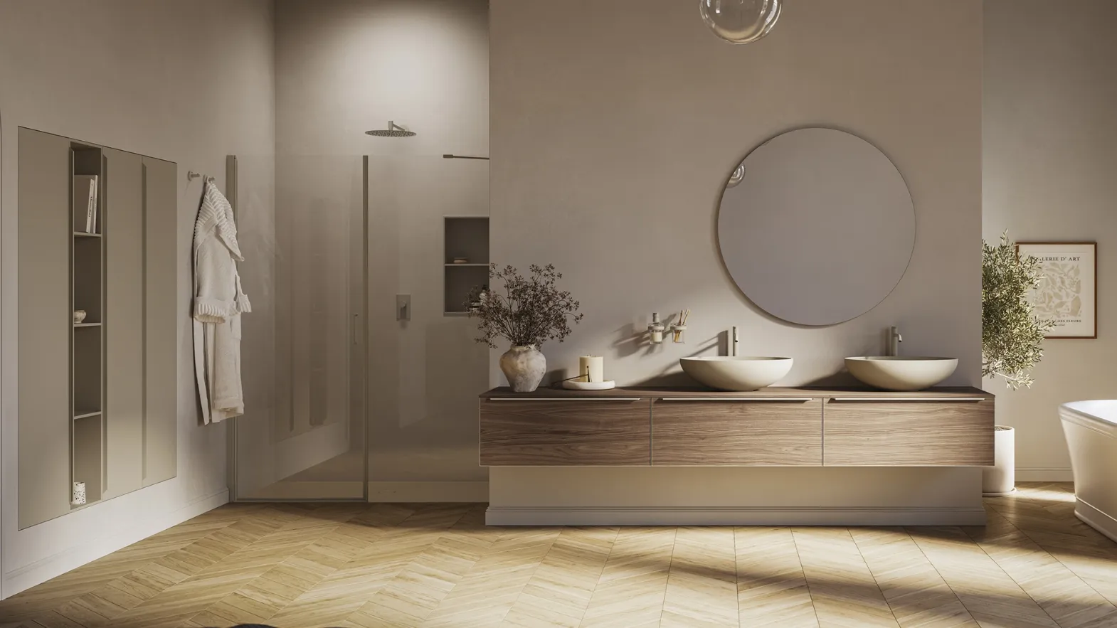 Suspended bathroom unit Testadura 05 by Inda