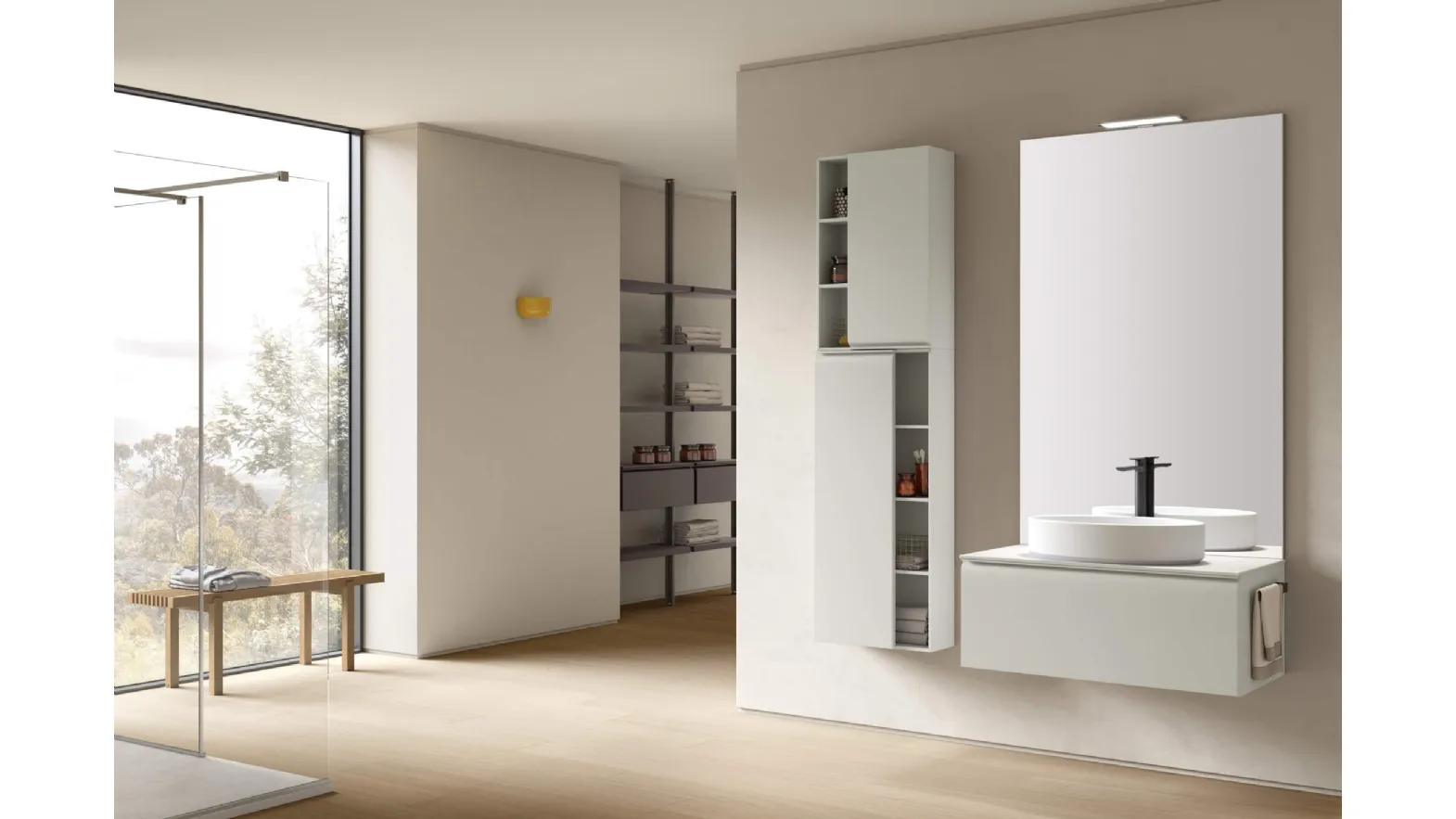 Suspended Bathroom Vanity Virgola 05 by Arcom