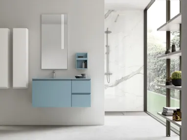 Suspended bathroom vanity Virgola 06 by Arcom