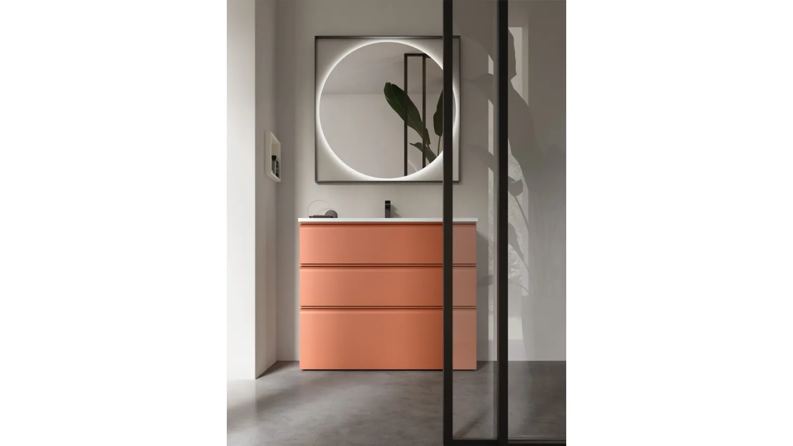 Floor-standing Bathroom Vanity Virgola 07 by Arcom.