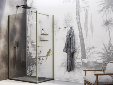 Walk-In Shower Box with swinging door by Inda