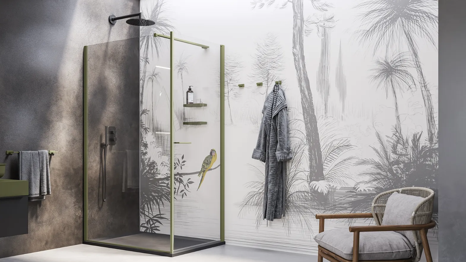 Walk-In Shower Box with swinging door by Inda