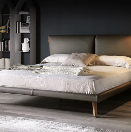 Upholstered bed with Adam headboard by Cattelan Italia