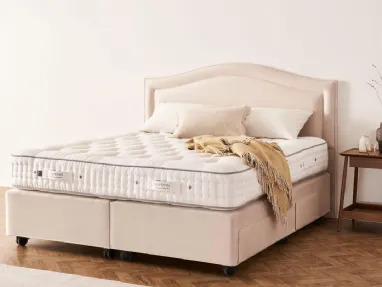 Artemis leather bed by Vispring.