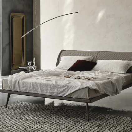 AyrtondiCattelanItalia steel bed with eco-leather upholstery