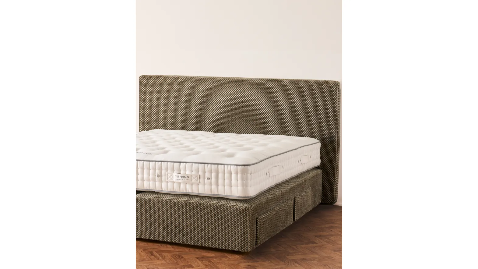 Burlington fabric bed by Vispring