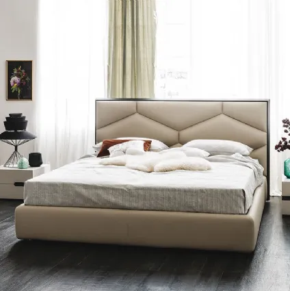 Steel bed with leather padding EdwarddiCattelanItalia