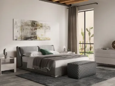 Upholstered fabric bed Fenice by Natuzzi