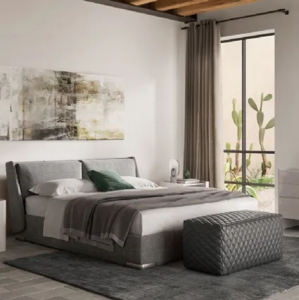 Upholstered fabric bed Fenice by Natuzzi