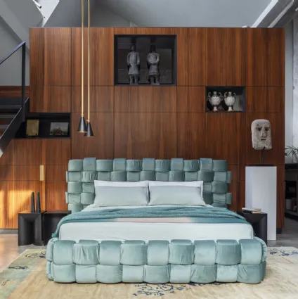 Upholstered design bed Flirt by Mogg.