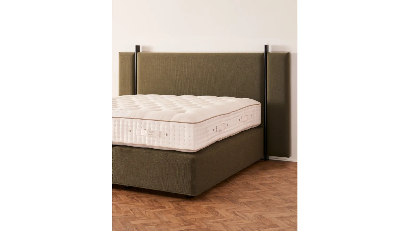 Fabric upholstered Gate bed by Vispring