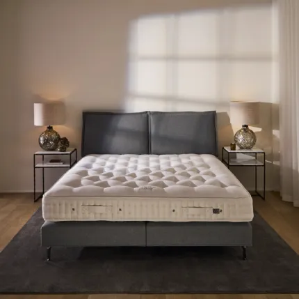 Katherine fabric bed by Vispring.