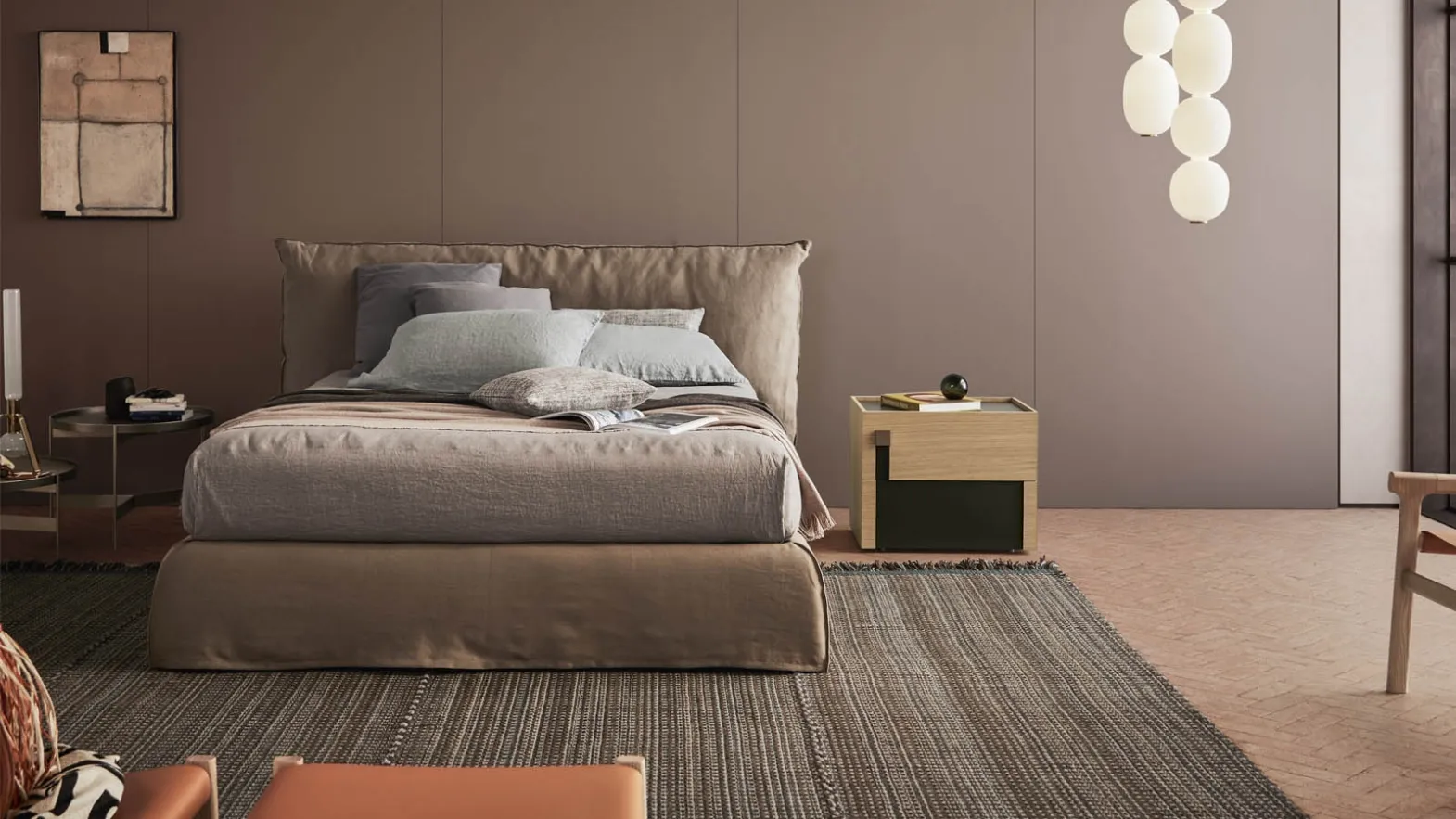 Pianca's Piumotto upholstered bed frame