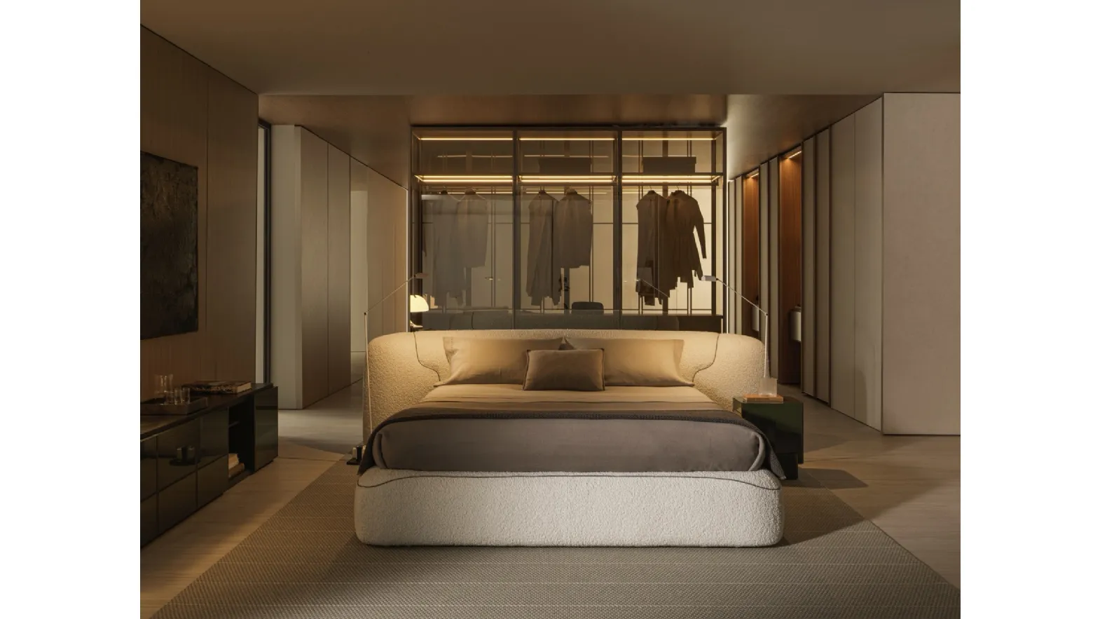 Upholstered fabric bed Theo by Molteni & C
