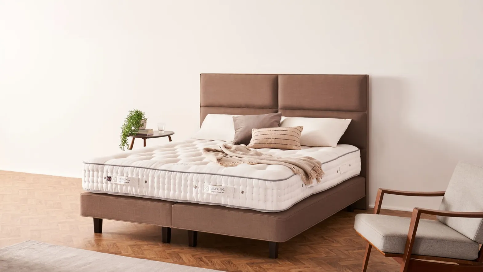 Victoria upholstered bed by Vispring