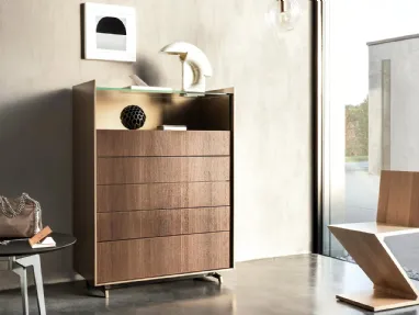 Cabaret Glass chest of drawers by Sangiacomo