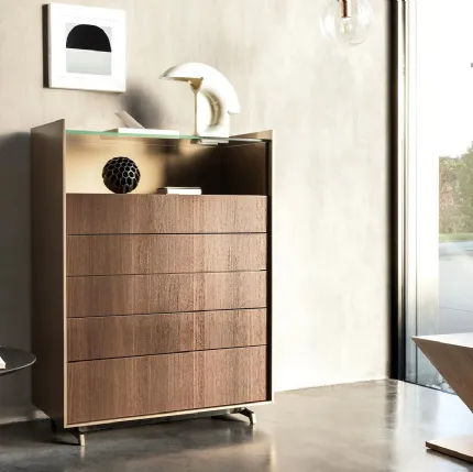 Cabaret Glass chest of drawers by Sangiacomo