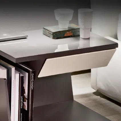 Wooden nightstand with Club painted crystal top by Cattelan Italia