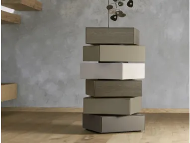 Domino Giro chest of drawers in lacquered wood by Sangiacomo.