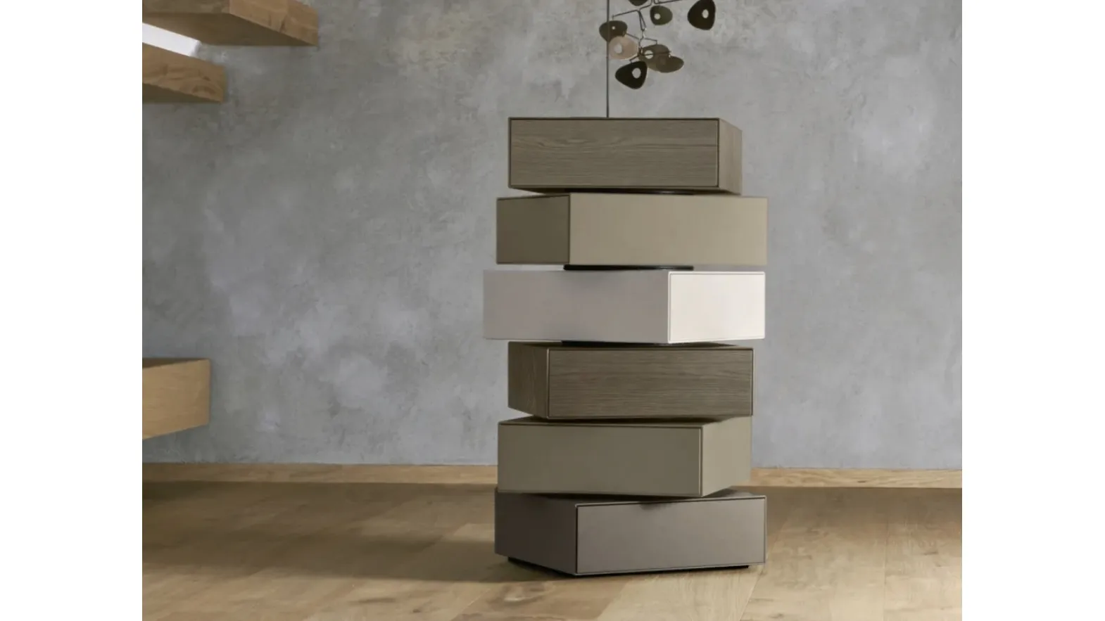 Domino Giro chest of drawers in lacquered wood by Sangiacomo.