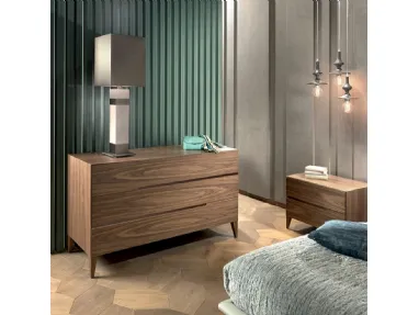 Solid walnut night group Leonardo L323N by Arte Brotto