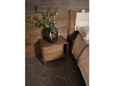 Bedside table Leonardo L185L in walnut by Arte Brotto