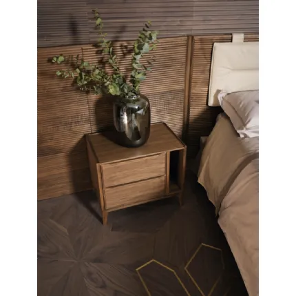 Bedside table Leonardo L185L in walnut by Arte Brotto