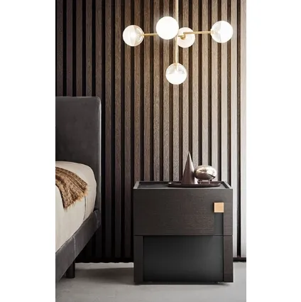 Bedside table in anthracite lacquered wood LogosdiPianca