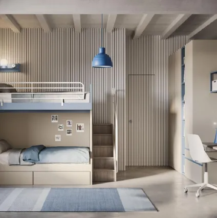 Space-saving composition bedroom 65 with bunk beds by Mistral