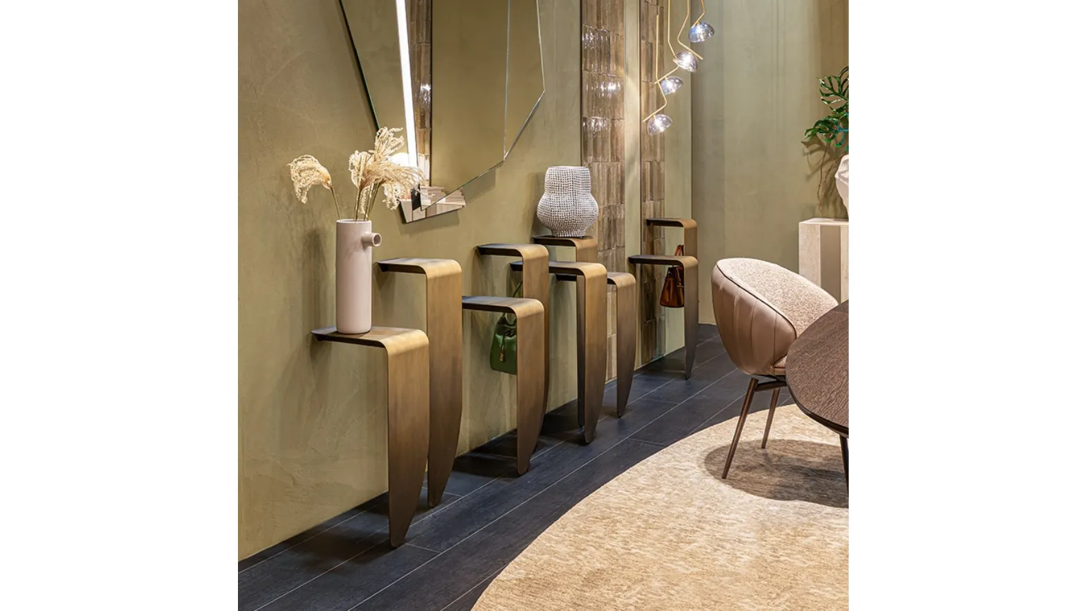 Peninsula metal console by Cattelan Italia