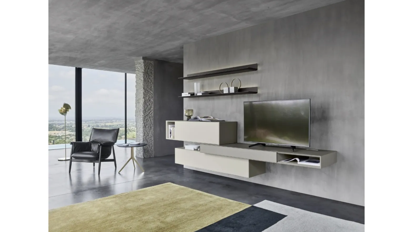 Suspended wall unit Domino 04 by Sangiacomo.