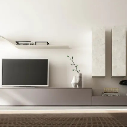 Modern equipped wall with laminated wall units IM20L17 from Clever