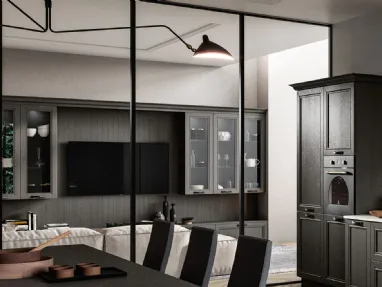 Opera living solid ash wall unit by Arredo3