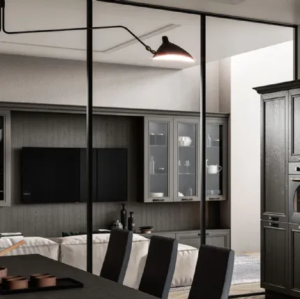 Opera living solid ash wall unit by Arredo3