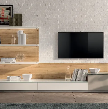 Wall Equipped in matt lacquered Mood02 by Scavolini