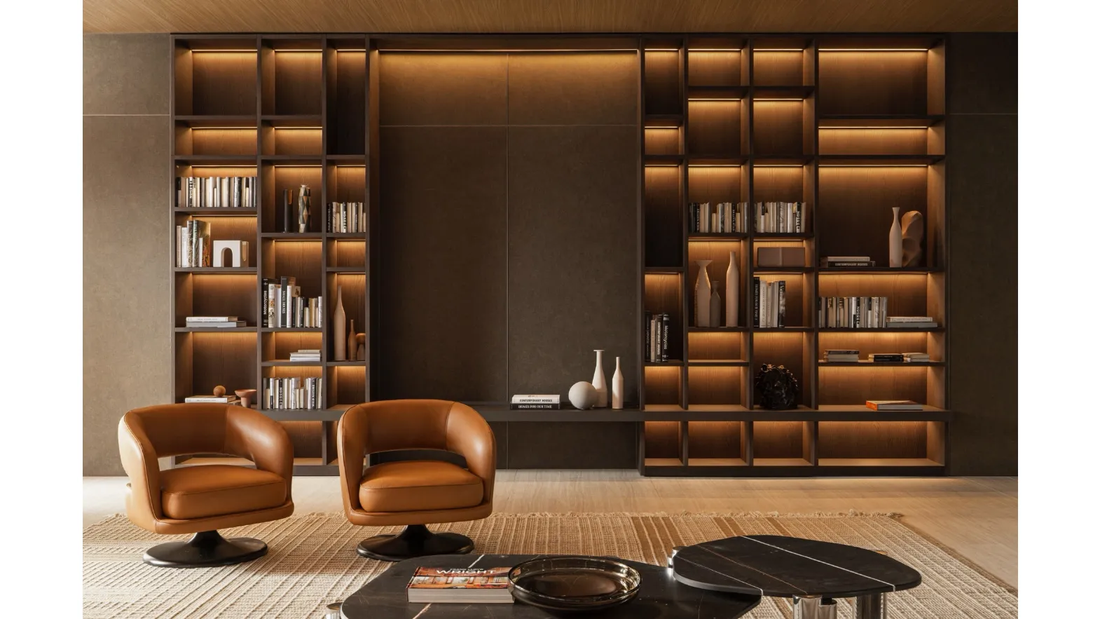Wall bookcase 505 UP SYSTEM 02 by Molteni & C