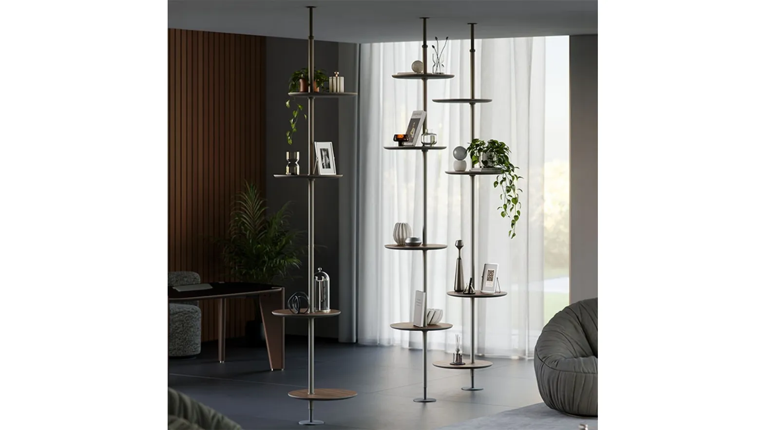 Freestanding Address bookcase in steel and wood by Cattelan Italia